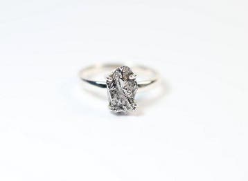 Meteoriet Campo del Cielo ring / nieuw 925. Sterlingzilver -