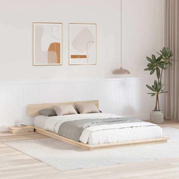 vidaXL Bedframe Bruin 120 x 190 cm Hout, Bruin, Verzenden, Nieuw, Twijfelaar