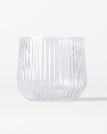HEMA Theelichthouder 10x8cm Bink glas ribbel transparant, Hobby en Vrije tijd, Theezakjes, Verzenden