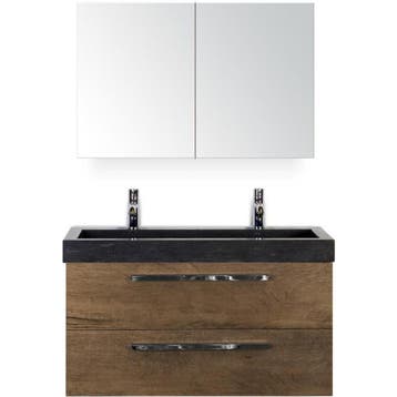 Seville Badmeubelset 100 cm - Tabacco - Wastafel Hardsteen, Ophalen of Verzenden, Nieuw