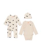 HEMA Takkie newborn kledingset rib ecru, Verzenden, Nieuw