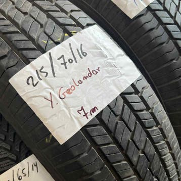 2 x Yokohama Geolander 215-70-16 Zomerbanden 7mm, 16 inch, Ophalen of Verzenden, Band(en), Personenwagen