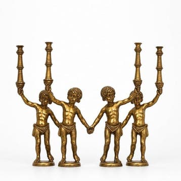 Kandelaar (4) - - Steun voor putti en brons