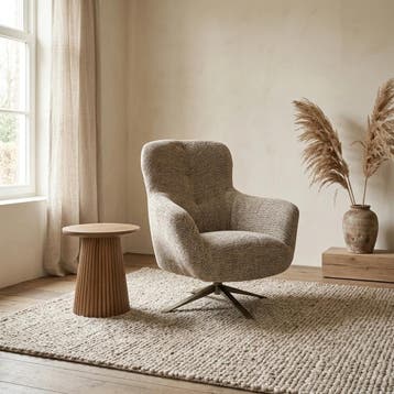 Draaibare Fauteuil Nena Bruin | Starfurn, Ophalen of Verzenden, Nieuw