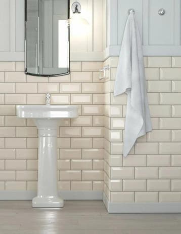 Wandtegel Kerabo Metro Beige Créme Glossy Glans 10x20, Doe-het-zelf en Verbouw, Tegels, Nieuw, 20 tot 40 cm, 10 m² of meer, Wandtegels