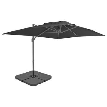 vidaXL Parasol met draagbare voet antracietkleurig, Verzenden, Nieuw, 3 tot 4 meter