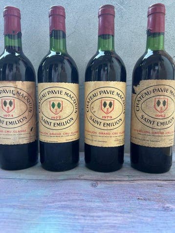 1982 , 1979, 1977 & 1974 Chateau Pavie Macquin -, Nieuw