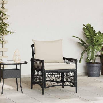 vidaXL Tuinstoel Zwart poly rattan, Verzenden, Nieuw, Rotan