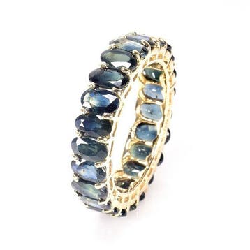 Ring - 14 karaat Geel goud - 6.61ct. tw. Saffier -, Nieuw