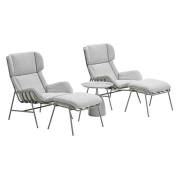 Garden Impressions Fresno loungestoelen taupe - Mati, Verzenden, Nieuw