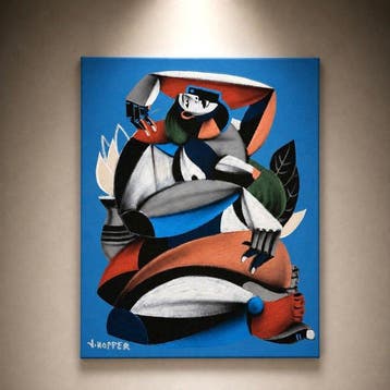 Jone Hopper - Muse au vase dans son salon