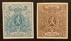 België 1866/1867 - Kleine Leeuw - 2c blauw + 5c bruin -, Gestempeld