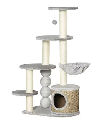 Moderne Katten Krabpaal met Grot, Hangmat en Klimplatforms, Dieren en Toebehoren, Krabmeubelen, Verzenden, Nieuw, Krabpaal