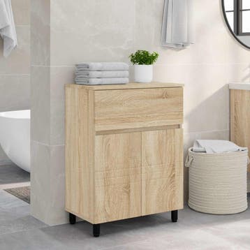 vidaXL Badkamer Waskom Sonoma Eiken 60 x 35 x 80 cm Bewerkt, Verzenden, Nieuw