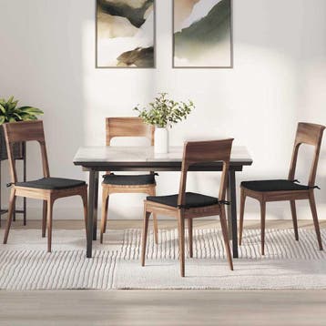 vidaXL Zitkussens 4 st Stof Zwart 40 x 40 x 3 cm, Verzenden, Nieuw, Zwart