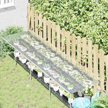 vidaXL Plantenafdekking met zeilringen 1x5 m PVC, Verzenden