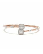 Manchetarmband - 14 karaat Roségoud, Witgoud - 1.43ct. tw.