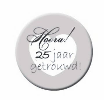 25-jarig jubileum set met buttons en folie ballonnen, Verzenden, Nieuw, Versiering, Geboorte of Huwelijk