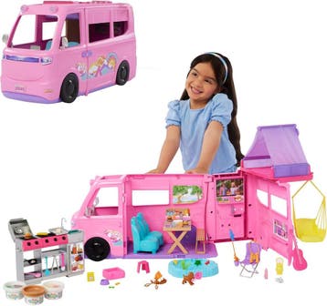 Barbie Droomcamper | 60+ Accessoires | Retourdeal 34% Kor..., Ophalen of Verzenden, Zo goed als nieuw, Barbie