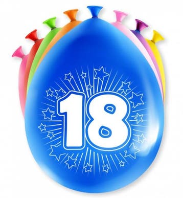 Happy Party Ballonnen 18 jaar, Verzenden, Nieuw, Versiering, Verjaardag