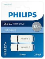 Philips | USB Stick | 32 GB | USB 2.0 | Snow | 2 Stuks, Verzenden, Nieuw