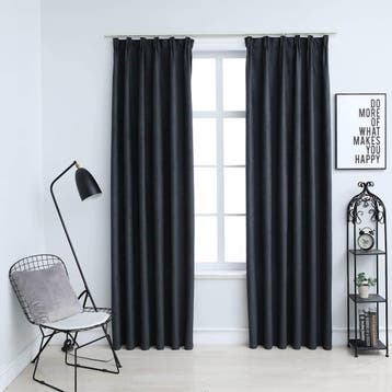 vidaXL Gordijnen verduisterend met haken 2 st 140x225 cm, Verzenden, Nieuw