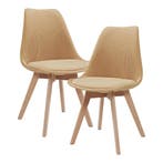 Eetkamerstoelen Fläten set van 2 stuks corduroy mosterdgeel, Huis en Inrichting, Stoelen, Verzenden, Nieuw