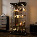 Glazen Vitrinekast – 4 Planken en 8 Opbergvakken met Deur, Huis en Inrichting, Kasten | Vitrinekasten, Verzenden, Nieuw