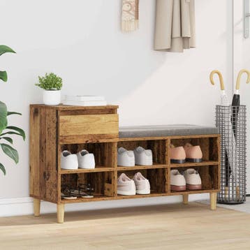vidaXL Schoenenkast 102 x 36 x 60 cm Bewerkt hout Oud hout, Verzenden, Nieuw