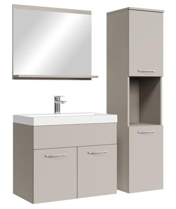 Badkamermeubel Set Montreal 60 x 35 cm - Beige, Huis en Inrichting, Badkamer | Badkamermeubels, Verzenden, Nieuw, Wastafelkast