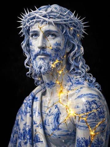 Yamila - Cristo Kintsugi: La Divinidad Reconstruida en Oro