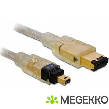 Delock 82577 Kabel FireWire 6-pins male > 4-pins male 2 m, Computers en Software, Pc- en Netwerkkabels, Verzenden, Nieuw
