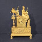 Figurale pendule Empire - Verguld brons - 1820 - Charles X, Antiek en Kunst