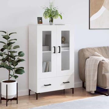 vidaXL buffetkast 69,5x31x115 cm bewerkt hout wit, Huis en Inrichting, Kasten | Buffetkasten, Verzenden, 100 tot 150 cm, Nieuw