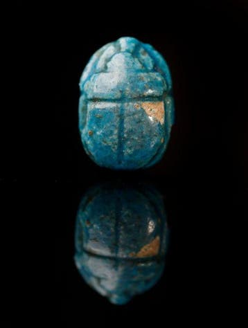 Oude Egypte, faience-scarab amulet - 1 cm