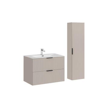 Badkamermeubel Polaris Beige 80CM (Badkamermeubels), Ophalen of Verzenden, Nieuw