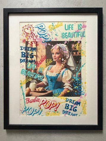 Koen Betjes (1992) - Barbie meets POP (handfinished print), Antiek en Kunst