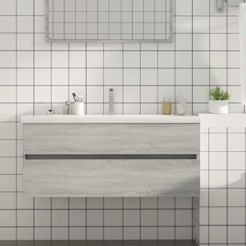 vidaXL Wastafelkast 100x38,5x45 cm bewerkt hout grijs sonoma, Huis en Inrichting, Verzenden, Nieuw, Wastafelkast, Minder dan 100 cm