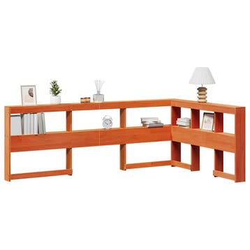 vidaXL Boekenkast Hoofdeinde L-vormig 120 cm grenenhout, Verzenden, Nieuw, Bruin, Hout