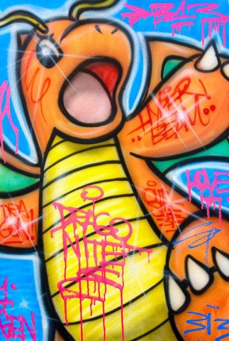 Outside313 - Dragonite - Hyper Beam - Pokémon, Antiek en Kunst, Kunst | Schilderijen | Modern