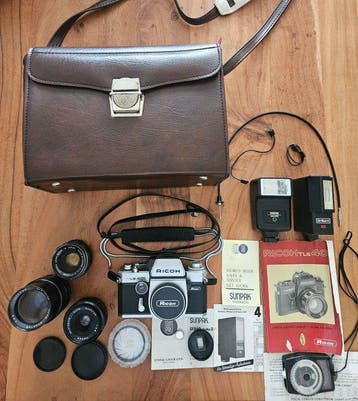 Ricoh TLS 401 + 3 lenses + acc. | Single lens reflex camera, Nieuw