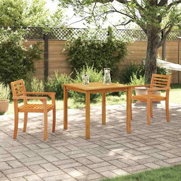 vidaXL Tuin eettafelset 3 st Bruin Massief Acaciahout, Verzenden, Nieuw, 3 zitplaatsen
