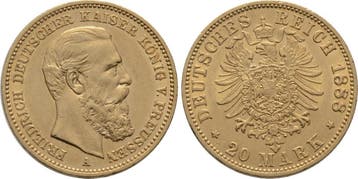 20 Mark 1888 A Pruisen Friedrich Iii 1888, Verzenden