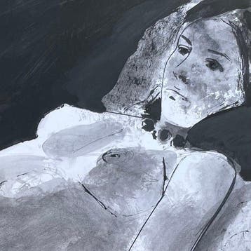 Yves Ganne (1931-2019) - Nu féminin allongée (Vendu sans, Antiek en Kunst