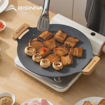 BISINNA 34cm Grill Pan - Anti-aanbak BBQ Pan voor Buiten & K, Verzenden, Nieuw
