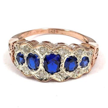Zonder minimumprijs - Ring - 9 kt. Roségoud, Zilver Spinel -, Nieuw