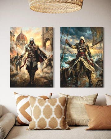 ANDSAL - Lot of 2 Assassins Creed II Ezio Auditore & Black, Nieuw