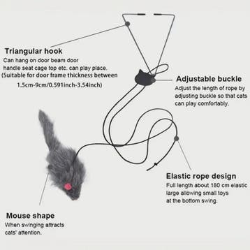 Interactief Katten Speelgoed Muis - Hangend Deur Speeltje me, Verzenden, Nieuw