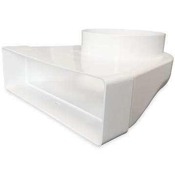 Kunststof lepelhoek voor kanaal 204 x 60mm naar Ø 125mm, Doe-het-zelf en Verbouw, Ventilatie en Afzuiging, Verzenden, Nieuw