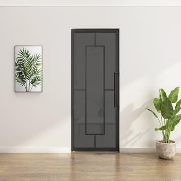 Stalen Taatsdeur - Zwart - 5 Vlaks - Rookglas, Minder dan 80 cm, Overige typen, Nieuw, Metaal